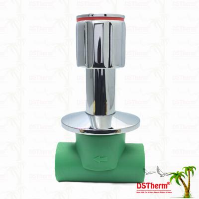 Ppr Chrome Plated Stop Valve With Anti-slip Handle Low Maintenance 20-32mm Customizable Size