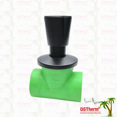 Ppr Black Plated Stop Valve Brass Valve Core Electrophoretic Black Coating Customized Size