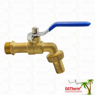 Gold Plated Heavy Duty Classic Blue Iron Handle Bibcocks Spout Faucet Spigot Water Tap 1/2